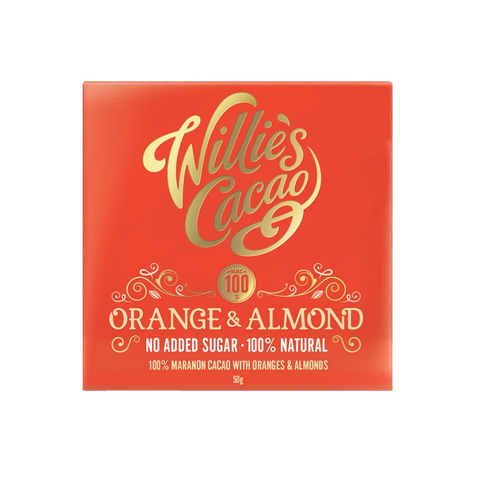 Willie's Cacao No Added Sugar Orange & Almond Chocolate (50g)